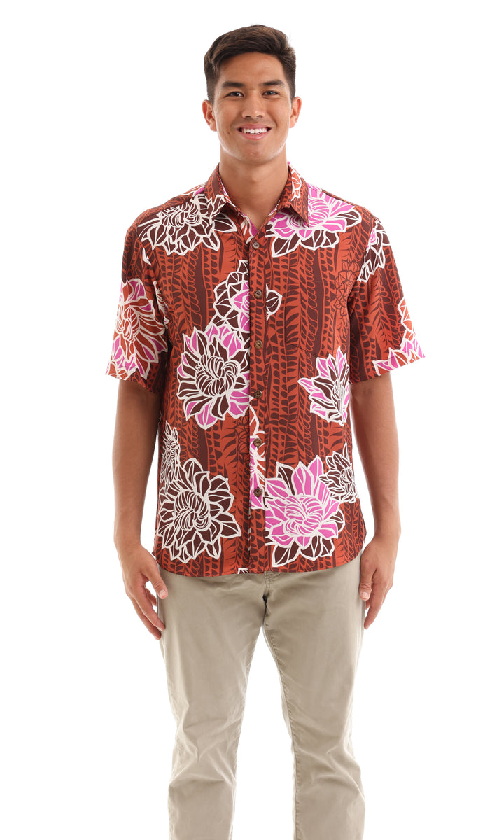 MENS hot - Manuhealii button down Aloha Shirt