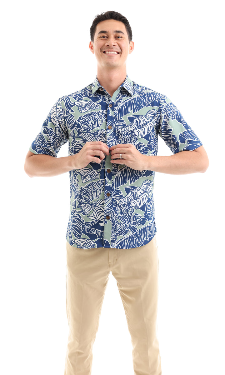 MENS - Manuhealii hot button down Aloha Shirt