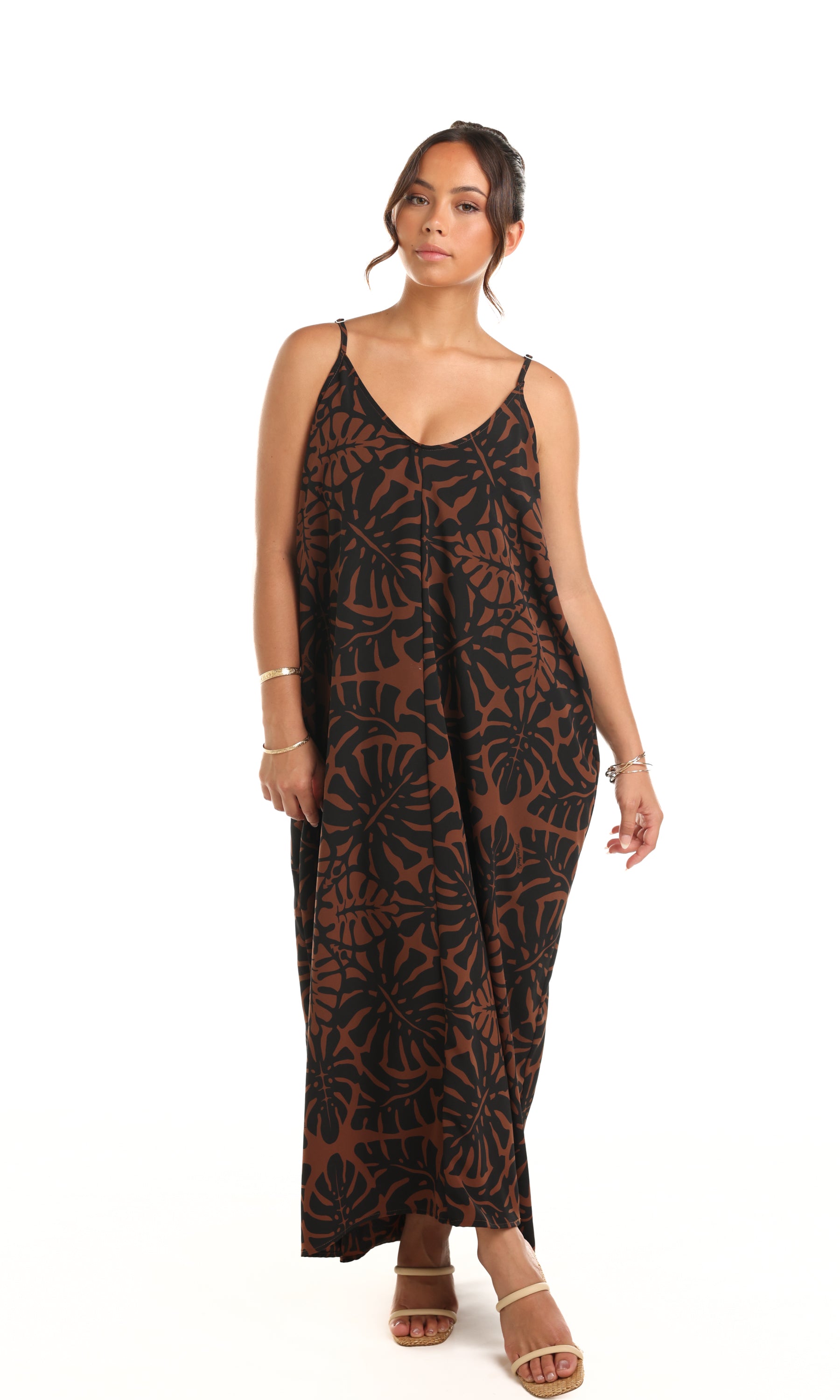 brown and coral dress Maxi – Manuheali'i SIZE:34/29 group-CMOB041PUS Final Sale Plus Size Prom dress Boho summer dress A